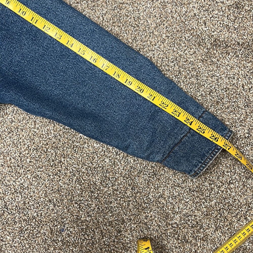 Blue Denim Jean Jacket with Tan Collar - Picture 10 of 14